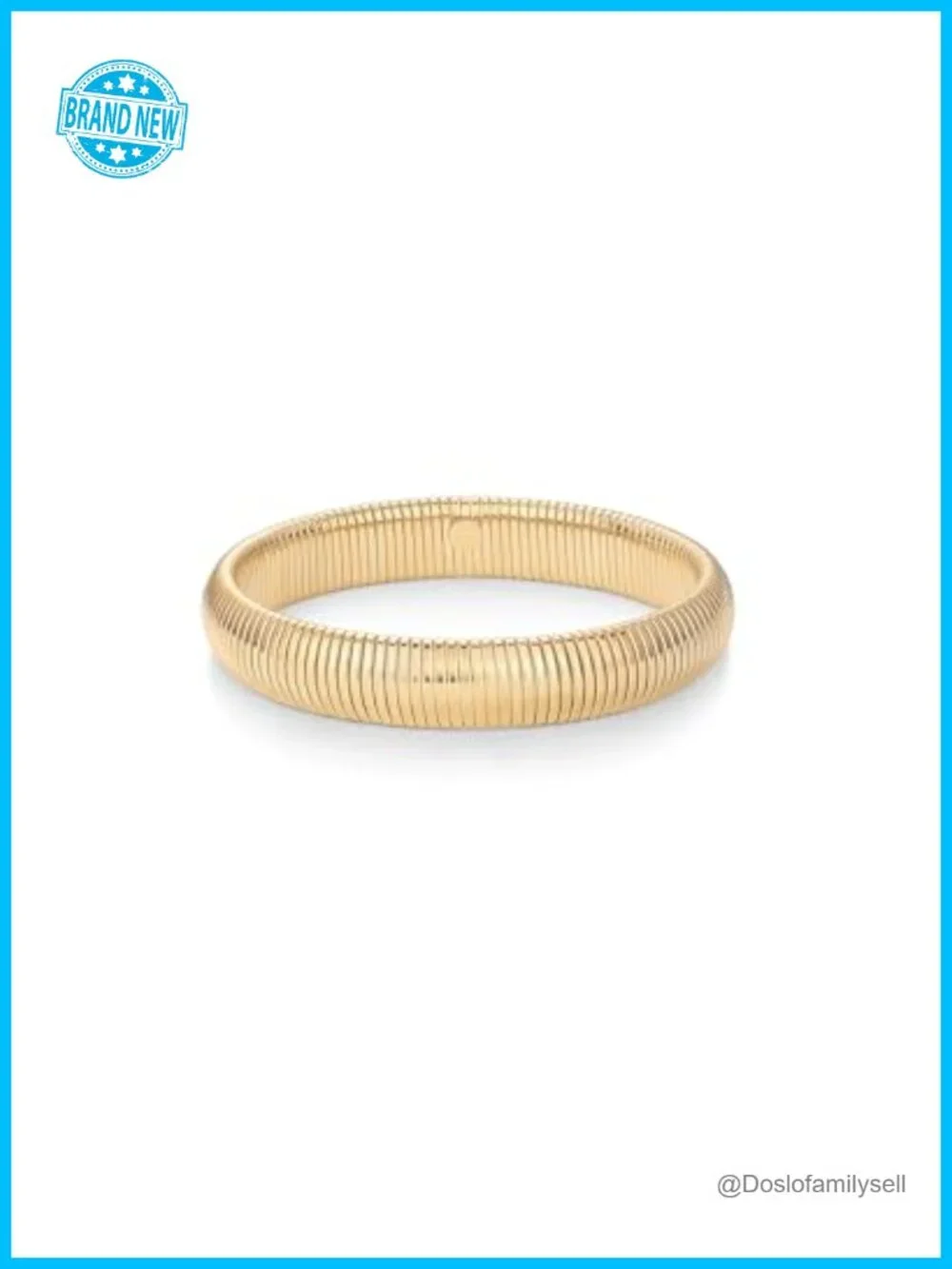 14K Gold Plated Waterproof Flexible Stretch Chunky Bangle for Women